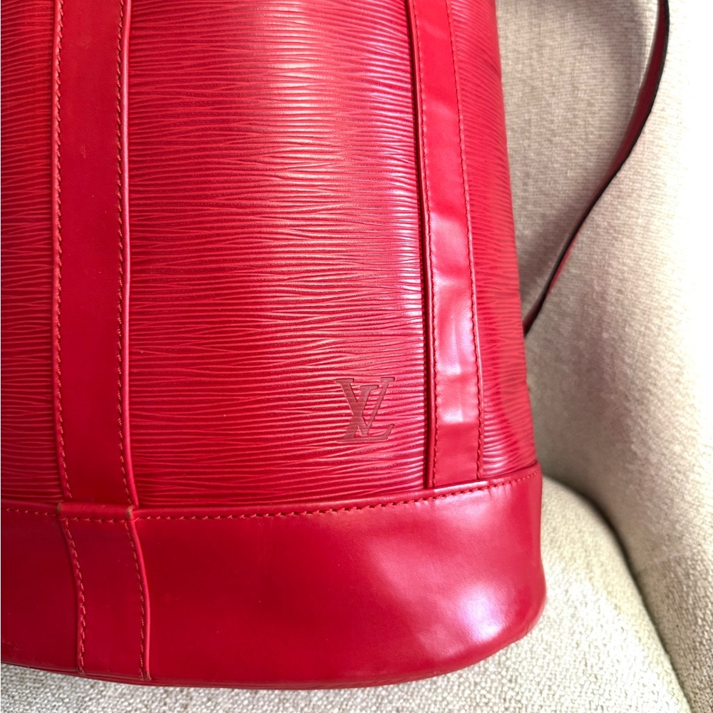 Authentic Louis Vuitton Randonnée backpack shoulder bag red Epi leather M52357 - Picture 3 of 16